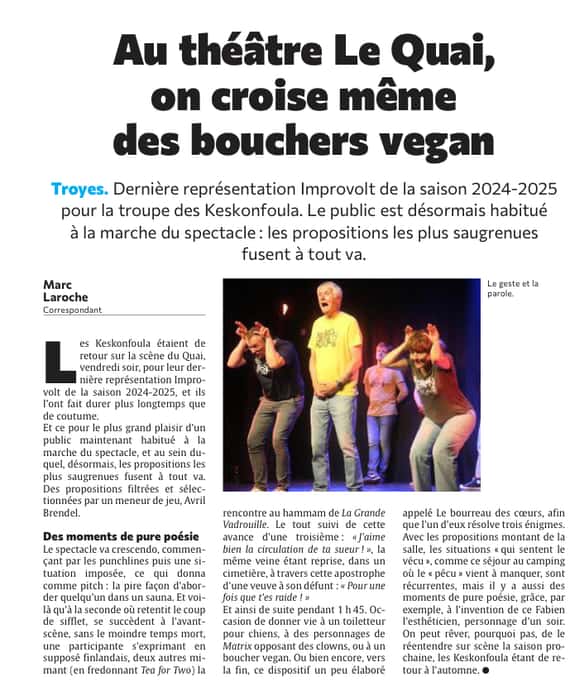 Au théâtre le Quai, on croise même des bouchers végan