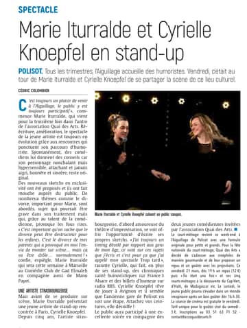 Marie Iturralde et Cyrielle Knoepfel en stand-up à l’Aiguillage de Polisot