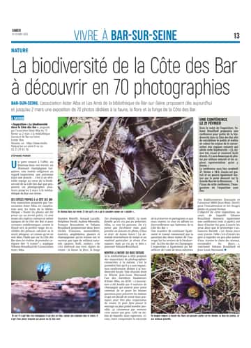 La biodiversité de la Côte des Bar à découvrir en 70 photographies