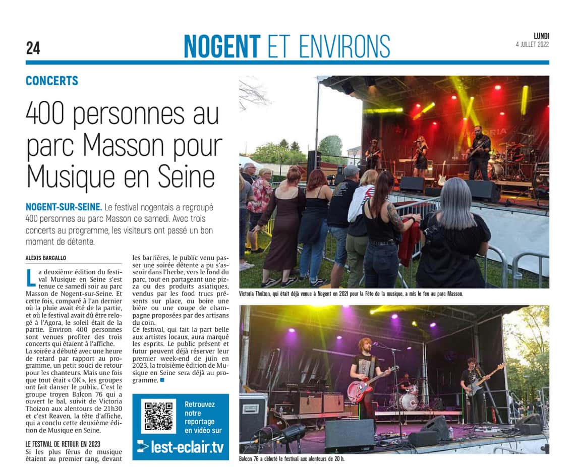 Nogent-sur-Seine : 400 personnes au parc Masson pour Musique en Seine