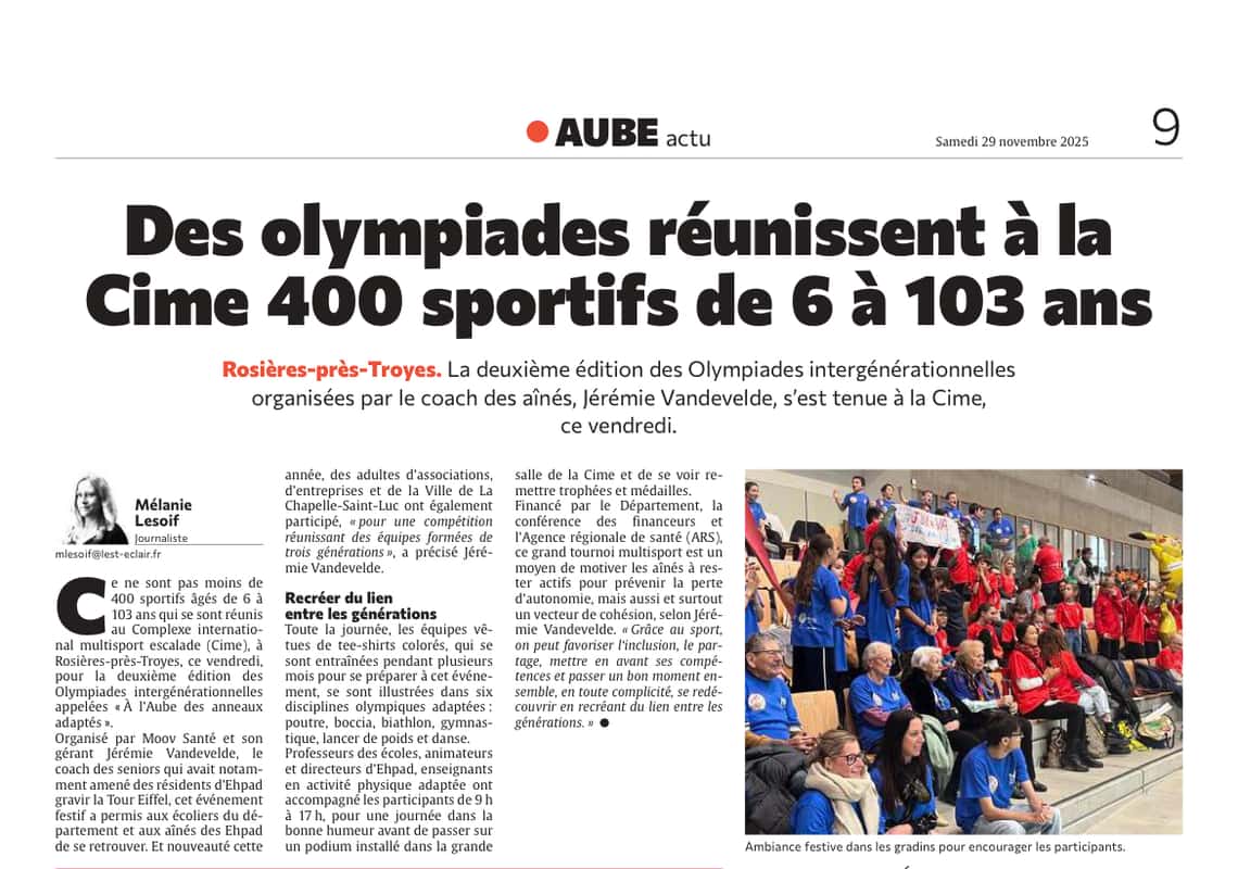 Des olympiades auboises réunissent à la Cime 400 sportifs de 6 à 103 ans