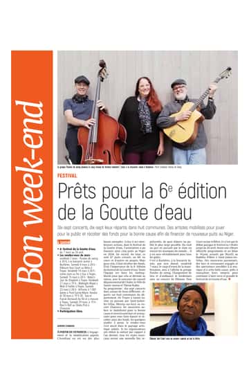 Le festival de la Goutte d’eau prêt pour sa 6e édition.