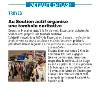 Au Soutien actif organise une tombola caritative