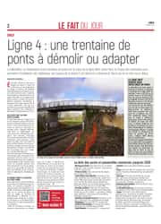 Ligne 4 : une trentaine de ponts à démolir ou adapter