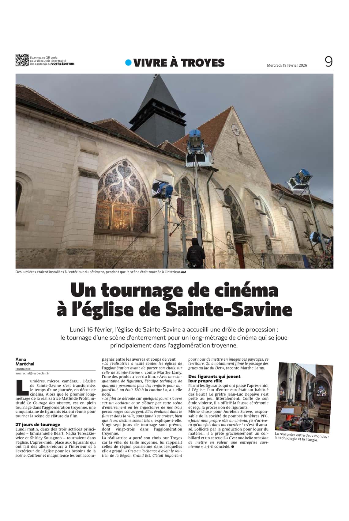 « Silence… action ! » un tournage de cinéma à l'église de Sainte-Savine