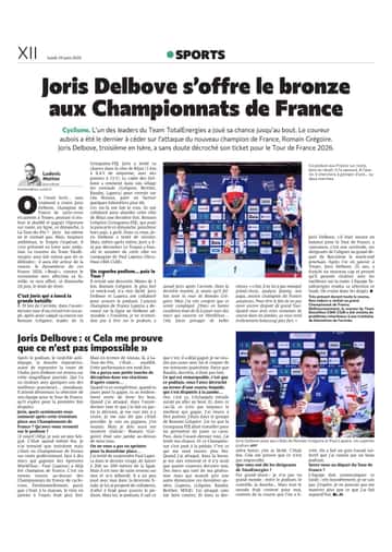 Cyclisme : le coureur aubois Joris Delbove s’offre le bronze aux Championnats !