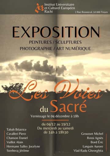 Les voies du sacré, exposition du 4 au 19 décembre.