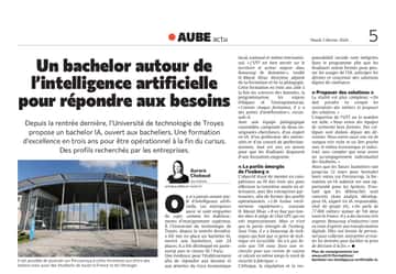 Un bachelor autour de l’intelligence artificielle à l’UTT