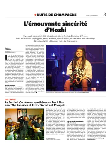 L’émouvante sincérité d’Hoshi aux Nuits de Champagne à Troyes