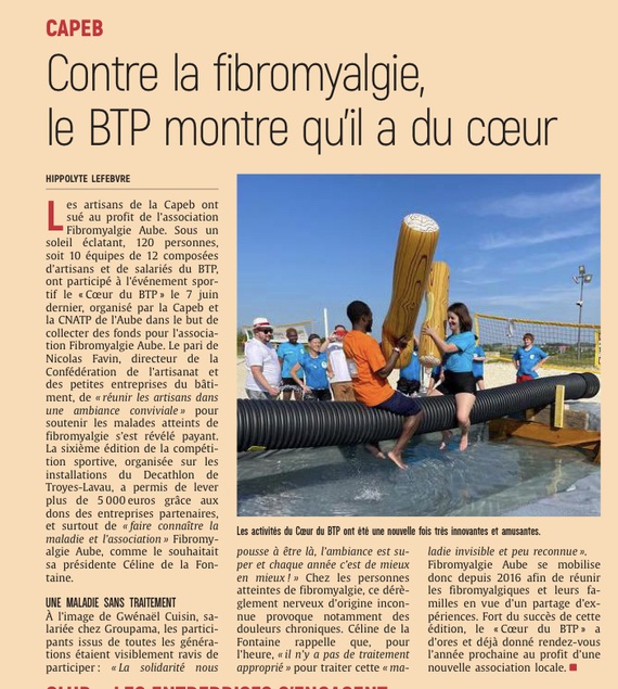 Le BTP montre qu’il a du cœur en s’activant contre la fibromyalgie