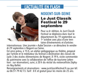 Le just Classik Festival, le 29 septembre à Nogent-sur-Seine