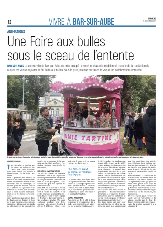 Une Foire aux bulles sous le sceau de l'entente.