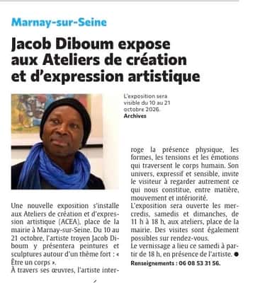 Jacob Diboum expose aux Ateliers de création et d'expression artistique