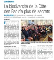 La biodiversité de la Côte des Bar n'a plus de secrets.