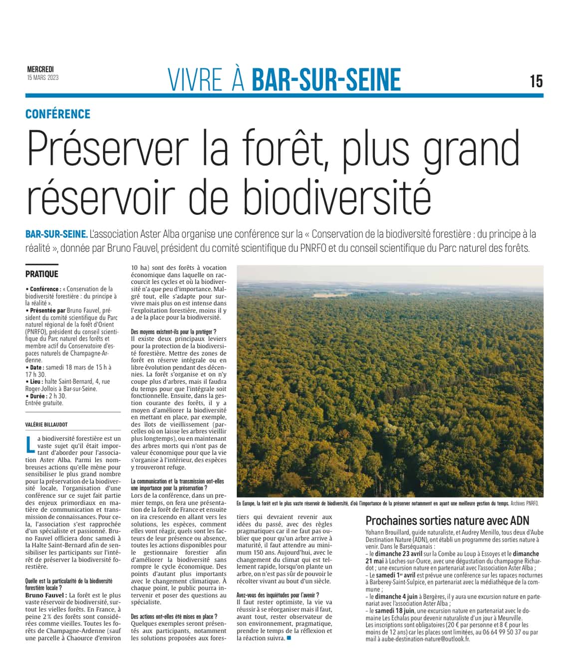 Bar-sur-Seine : préserver la forêt, plus grand réservoir de biodiversité