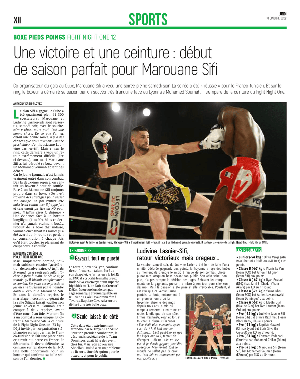 Une victoire et une ceinture: début de saison parfait pour Marouane SIFI.