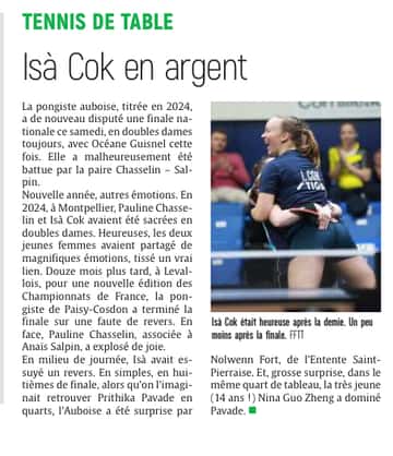 Isa Cok en argent !