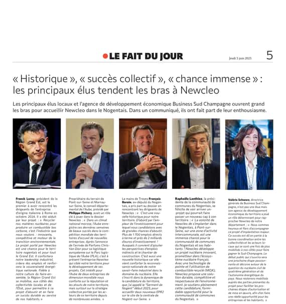 Les principaux élus tendent les bras à l’usine de Newcleo