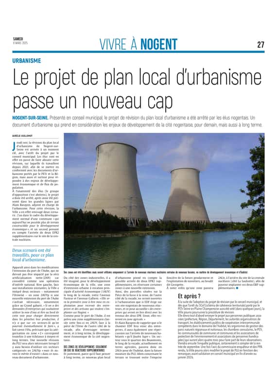 Le projet de plan local d’urbanisme de Nogent-sur-Seine.