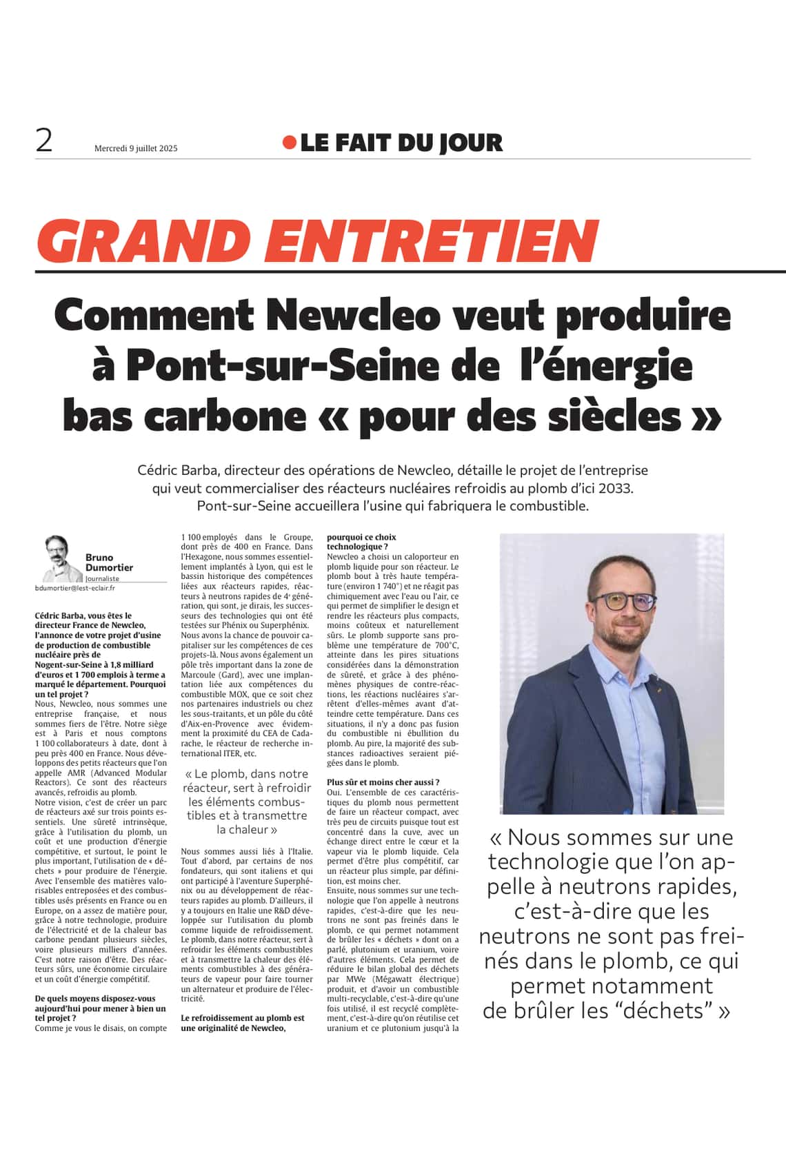 Comment Newcleo veut produire à Pont-sur-Seine de l’énergie bas carbone !
