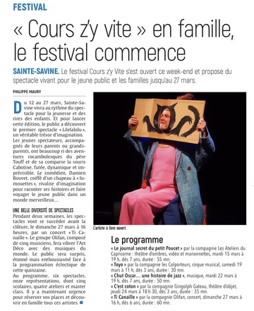 Festival Cours z'y vite en famille, le festival commence.