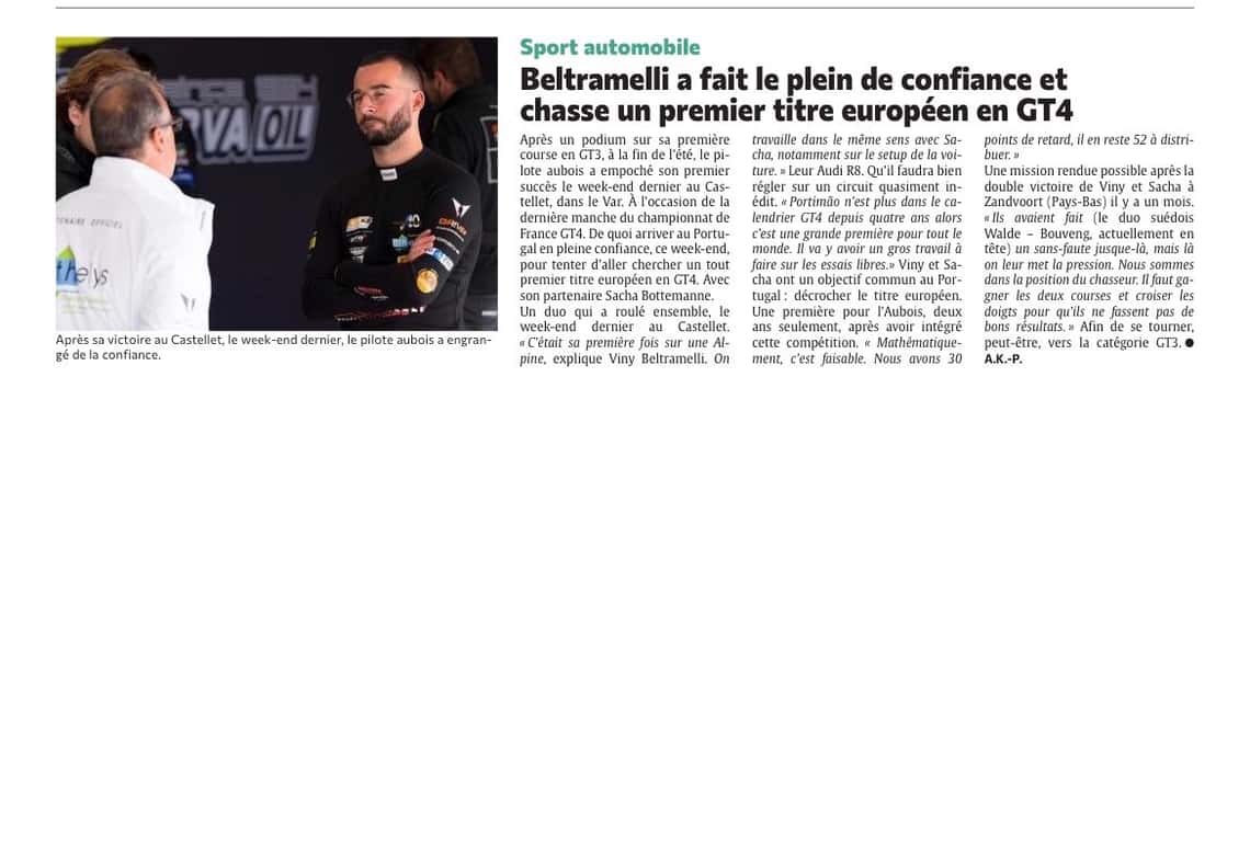 Beltramelli a fait le plein de confiance et chasse un premier titre européen en