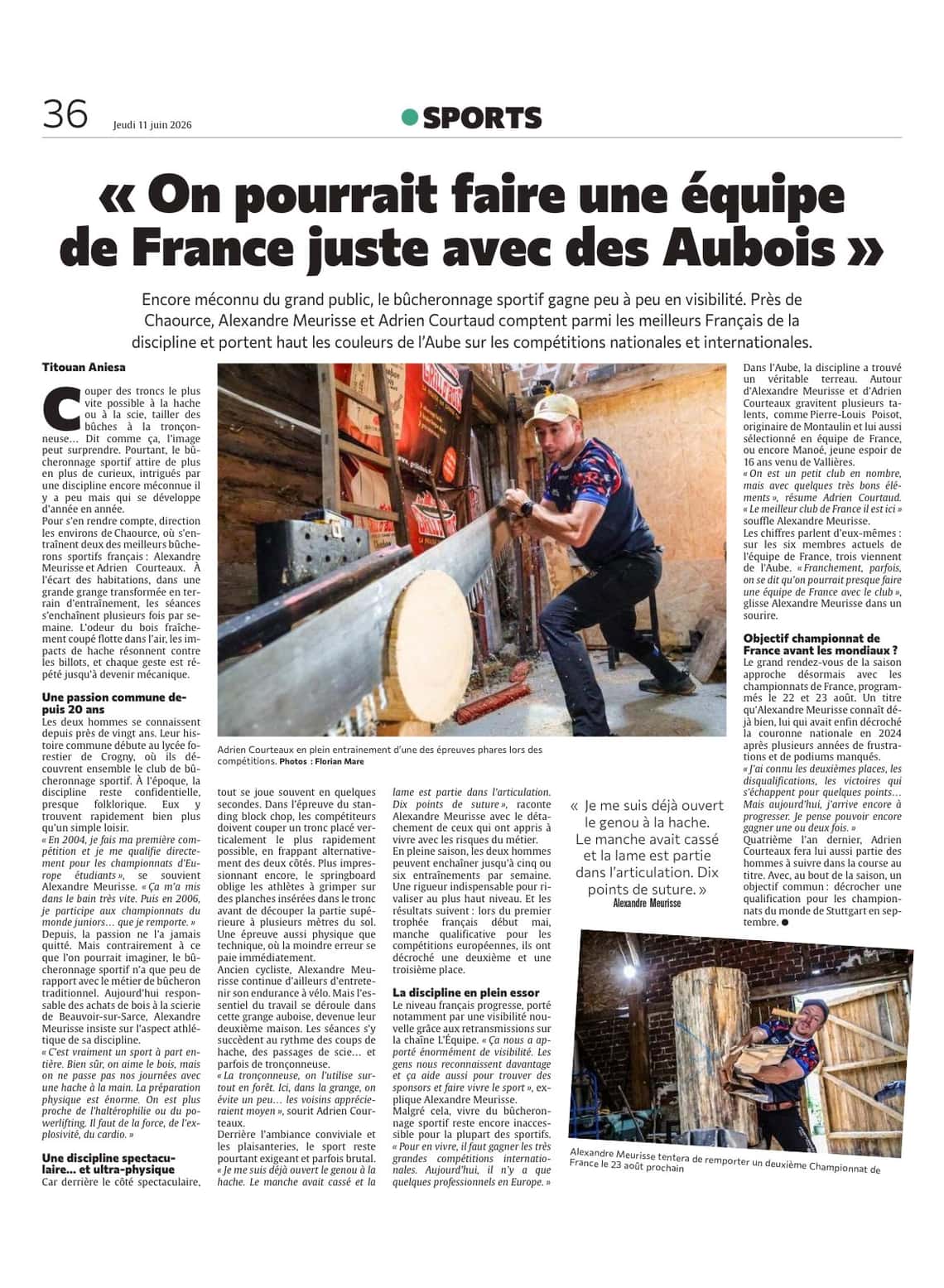 « On pourrait faire une équipe de France juste avec des Aubois »