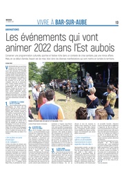 Les évènements qui vont animer 2022 dans l'Est aubois.