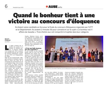 Quand le bonheur tient à une victoire au concours d’éloquence !
