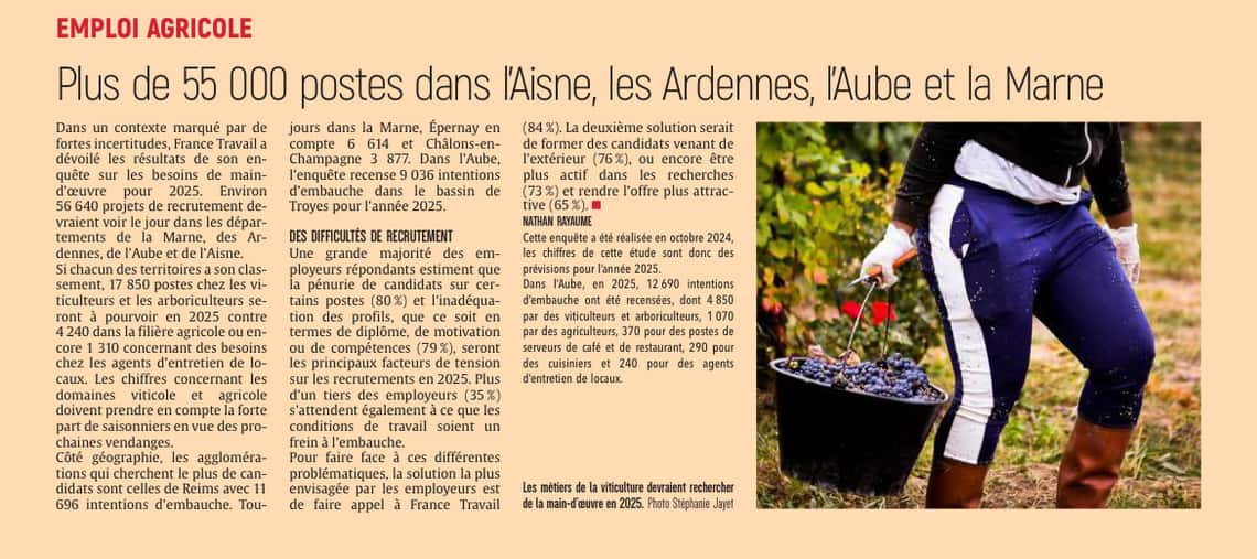 Plus de 55 000 postes dans l'Aisne, les Ardennes, l'Aube et la Marne.