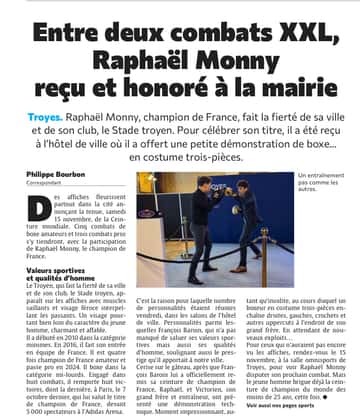 Entre deux combats XXL, Raphaël Monny reçu et honoré à la mairie !