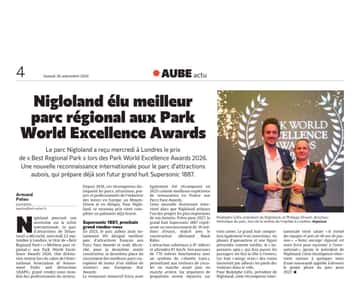 Nigloland élu meilleur parc régional aux Park World Excellence Awards