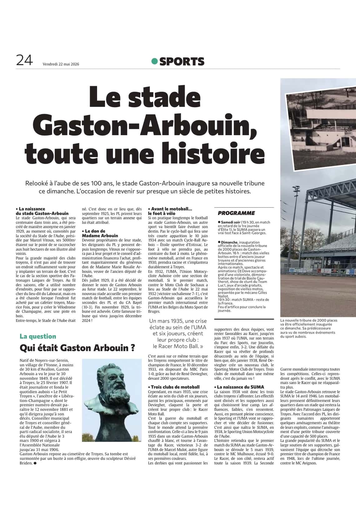 Le Stade Gaston-Arbouin, c’est toute une histoire de presque un siècle