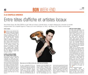 Programmation de la chapelle Argence : Tête d'affiche et artistes locaux