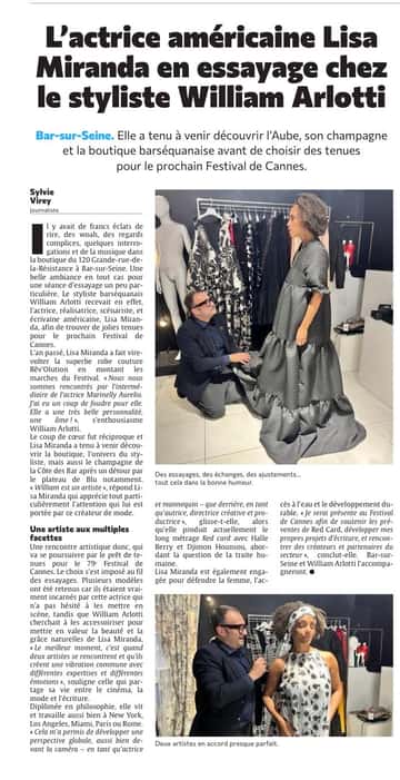 L’actrice américaine Lisa Miranda en essayage chez le styliste William Arlotti