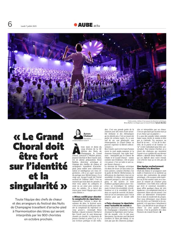« Le Grand Choral doit être fort sur l'identité et la singularité »