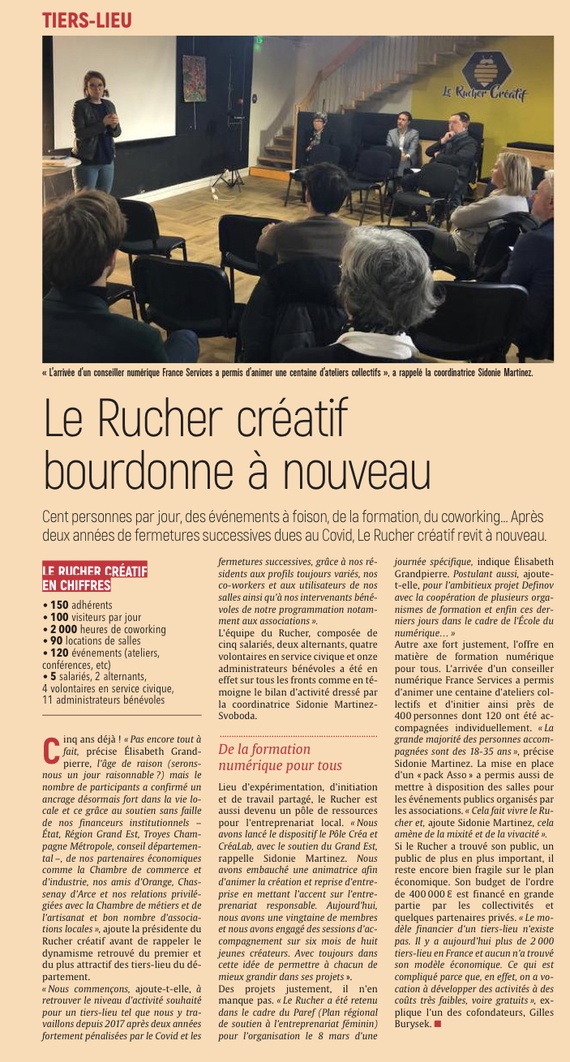 Le Rucher créatif bourdonne à nouveau