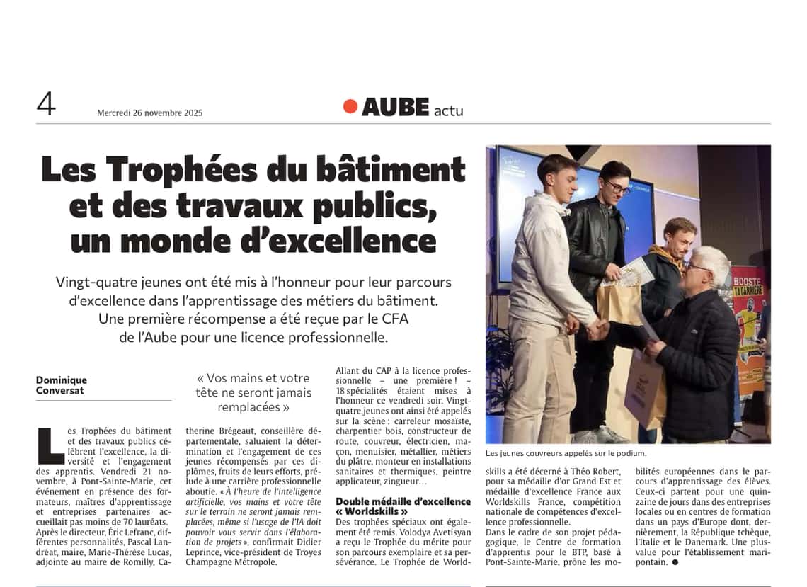 Les Trophées du bâtiment et des travaux publics, un monde d’excellence