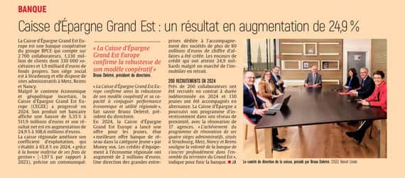 Caisse d'épargne Grand Est : un résultat en augmentation !