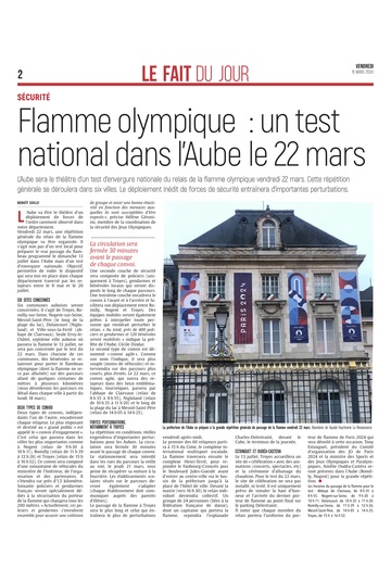 flamme olympique : un imposant test national dans l'Aube.