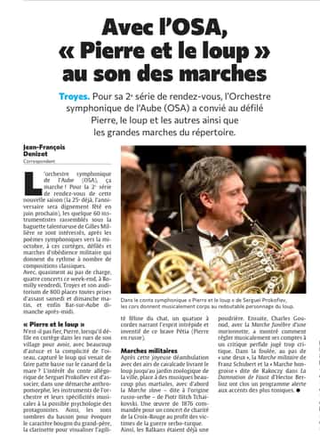 Avec l'OSA, Pierre et le loup au son des marches du répertoire à Troyes