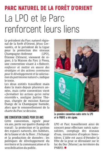La LOP et le Parc renforcent leurs liens
