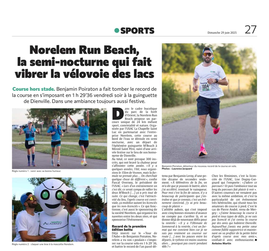 Norelem Run Beach, la semi-nocturne qui fait vibrer la vélovoie des lacs
