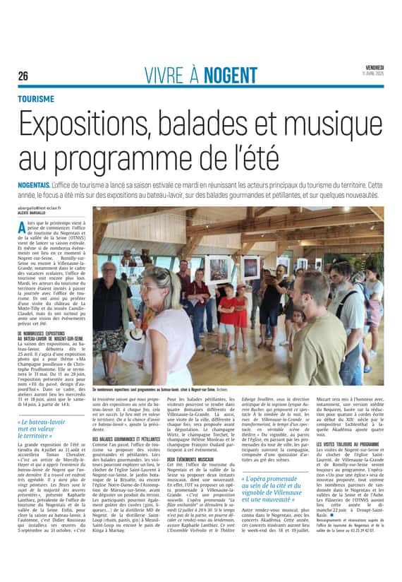 Expositions, balades et musique au programme de l'été