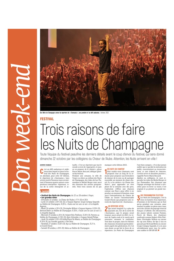 Trois raisons de faire les Nuits de Champagne