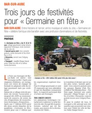 Bar-sur-Aube: trois jours de festivités pour «Germaine en fête»