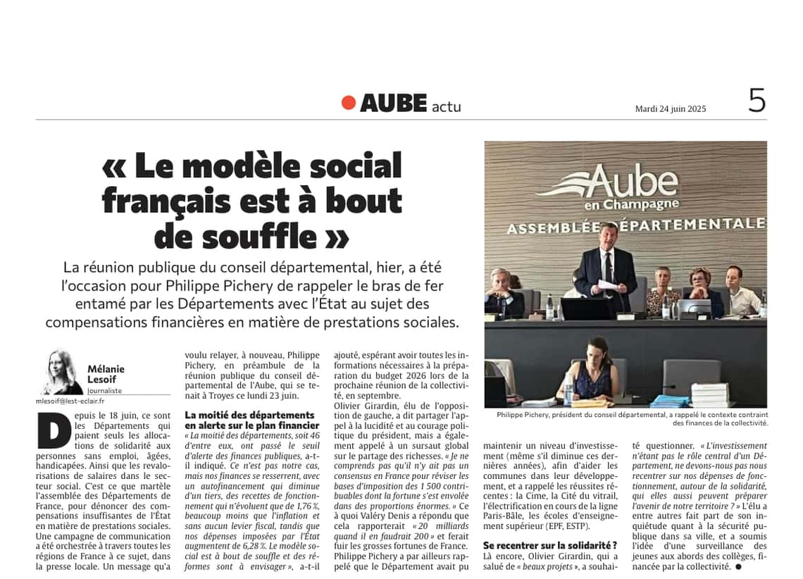 « Le modèle social français est à bout de souffle »