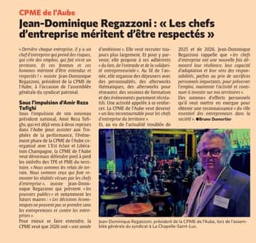 Jean-Dominique Regazzoni, « les chefs d’entreprise méritent d’être respectés »