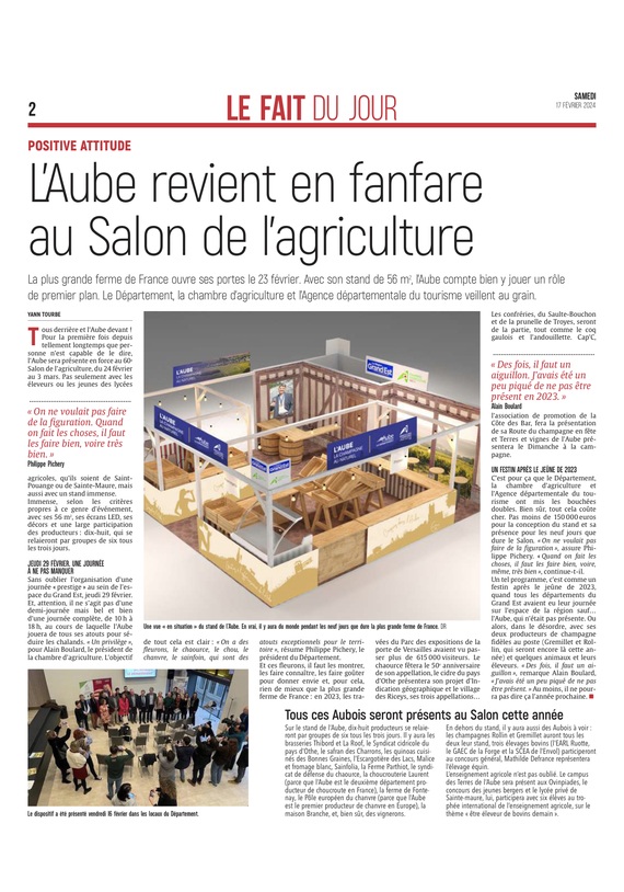 L’Aube revient en fanfare au Salon de l’agriculture