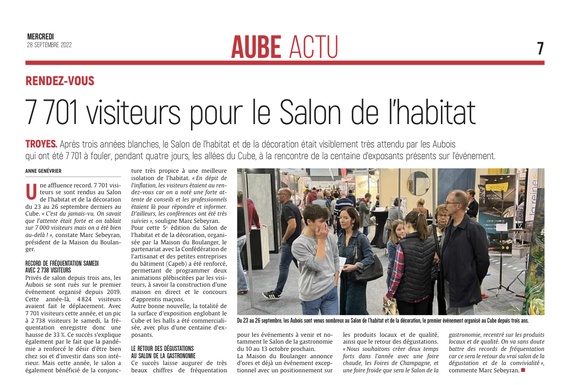 7701 visiteurs pour le Salon de l'habitat.